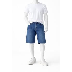 Levis 505 Denim Shorts Mens W32 Regular Fit Medium Wash Straight Leg y2k